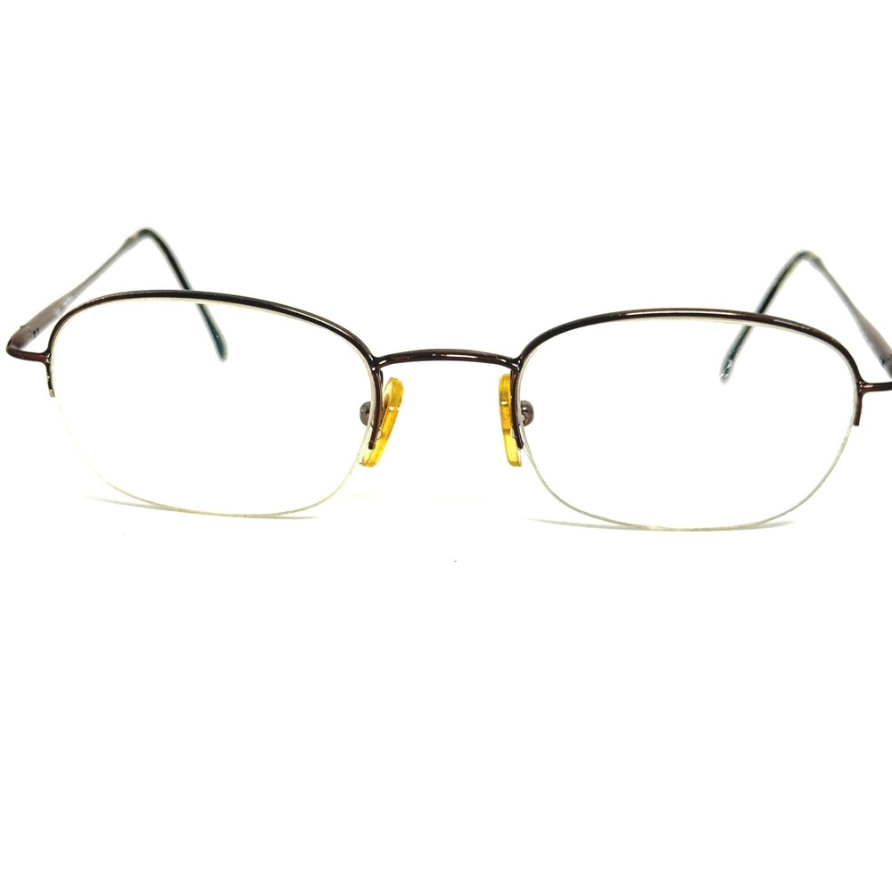 Nautica N7026 001 Brown Metal Semi-Rimless Oval Eyeglasses 50-21-140 Mens Womens